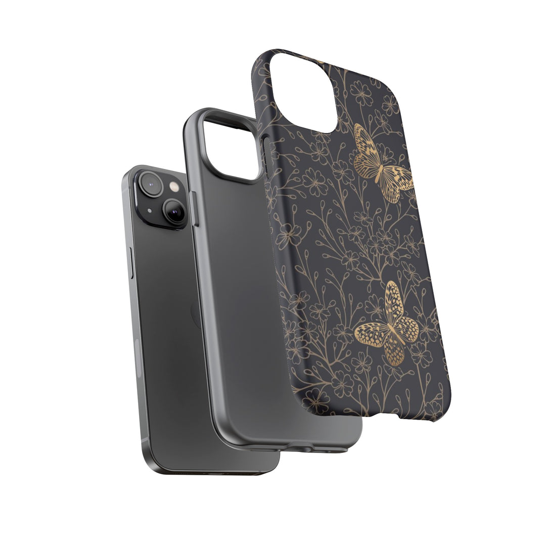 Golden Butterfly Case - Dual Layer Tough Case - Fits Many Smartphone Models