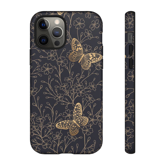 Golden Butterfly Case - Dual Layer Tough Case - Fits Many Smartphone Models
