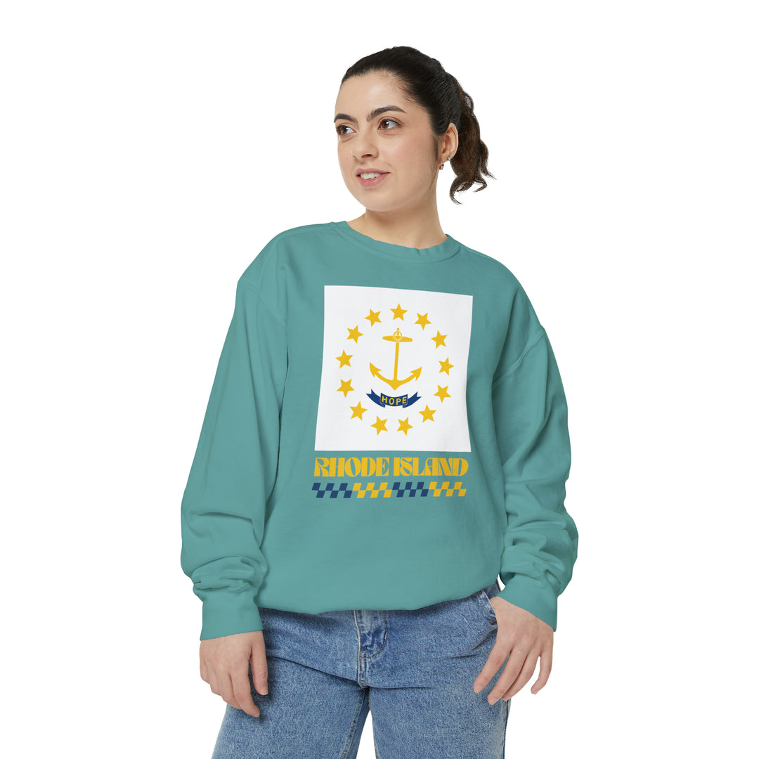 Rhode Island Retro Sweatshirt - Ezra's Clothing - Sweatshirt