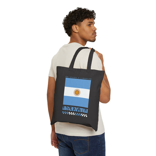 Argentina Retro Print Cotton Canvas Tote Bag - Ezra's Clothing - Bags