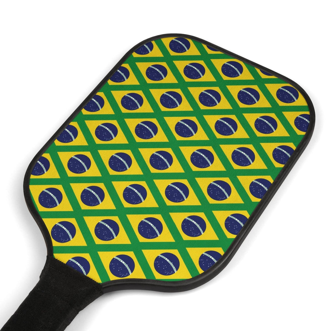 Brazilian Flag Pickleball Set - Wooden Paddles & Balls with Carry Bag - Premium Brazil Inspired Racket Design - Ezra's Clothing - Accessories