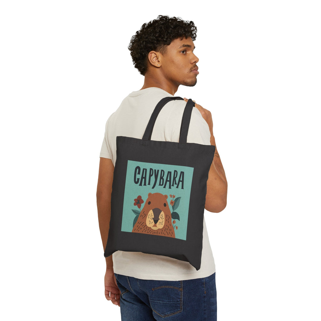 Capybara Cotton Canvas Tote Bag - Ezra's Clothing - Bags