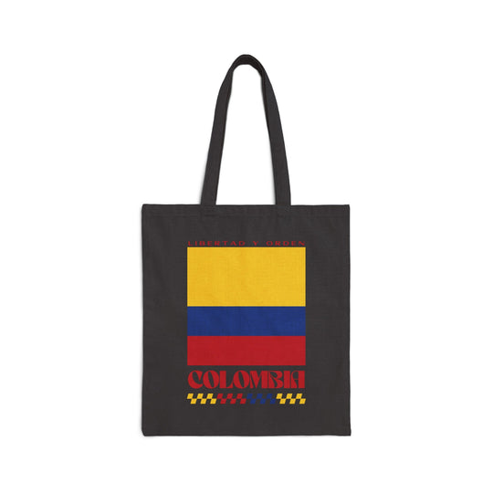 Colombia Retro Print Cotton Canvas Tote Bag - Ezra's Clothing - Bags