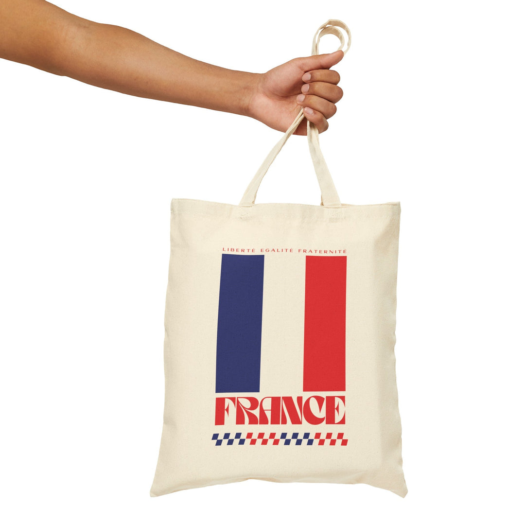 France Retro Print Cotton Canvas Tote Bag - Ezra's Clothing - Bags