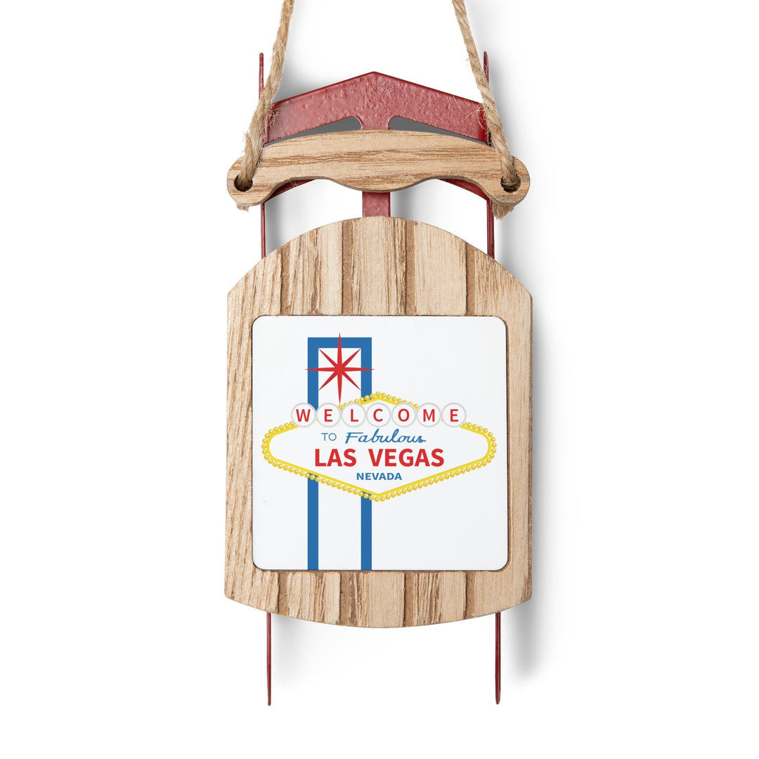 Las Vegas Mini Sled Ornament: Travel-Inspired Holiday Souvenir - Ezra's Clothing - Christmas Ornament