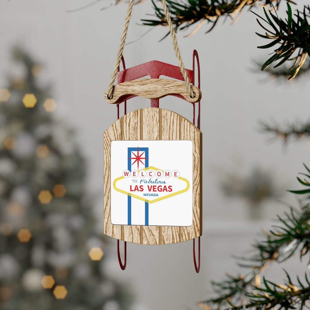 Las Vegas Mini Sled Ornament: Travel-Inspired Holiday Souvenir - Ezra's Clothing - Christmas Ornament