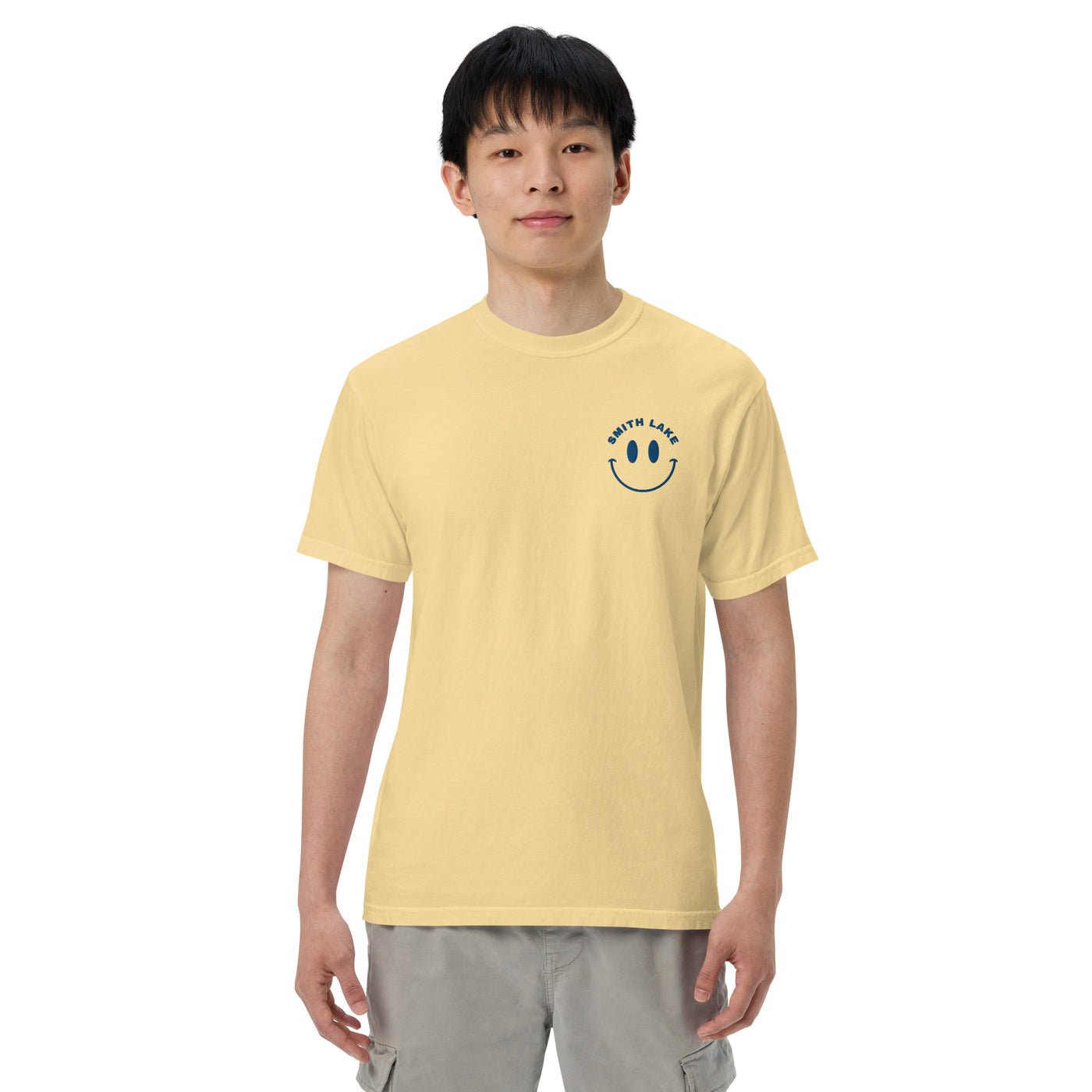 Smith Lake Embroidered T-Shirt T-Shirts Ezra's Clothing Butter S 
