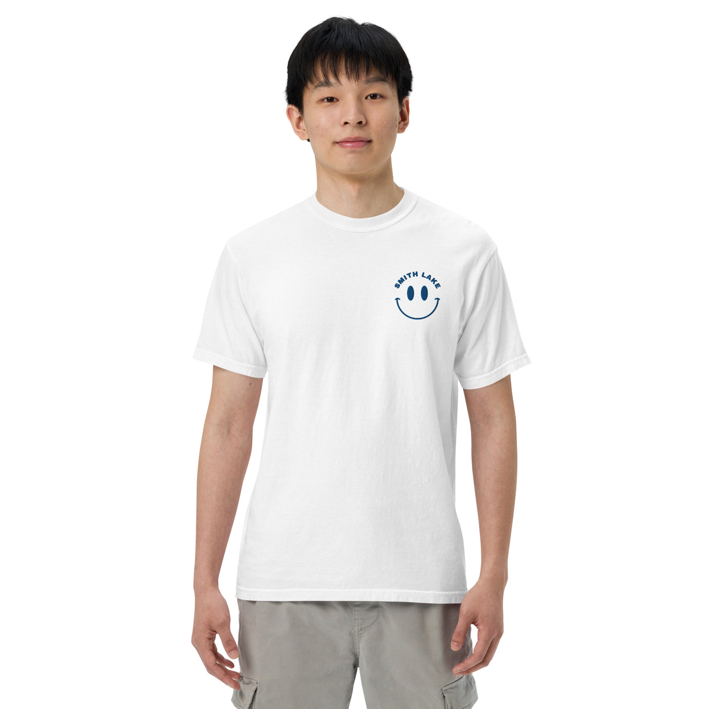 Smith Lake Embroidered T-Shirt T-Shirts Ezra's Clothing White S 