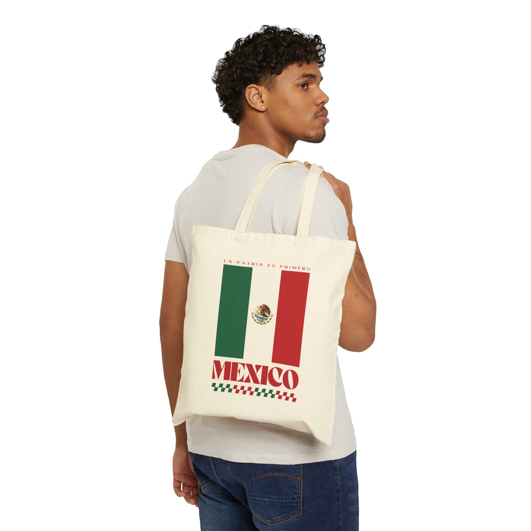 Mexico Retro Print Cotton Canvas Tote Bag - Ezra's Clothing - Bags