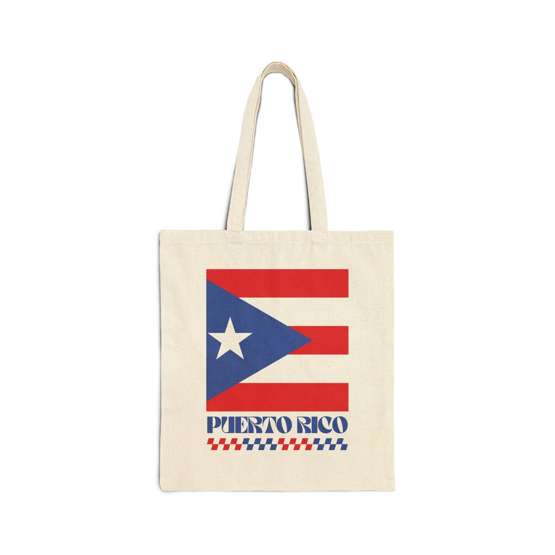 Puerto Rico Retro Print Cotton Canvas Tote Bag - Ezra's Clothing - Bags