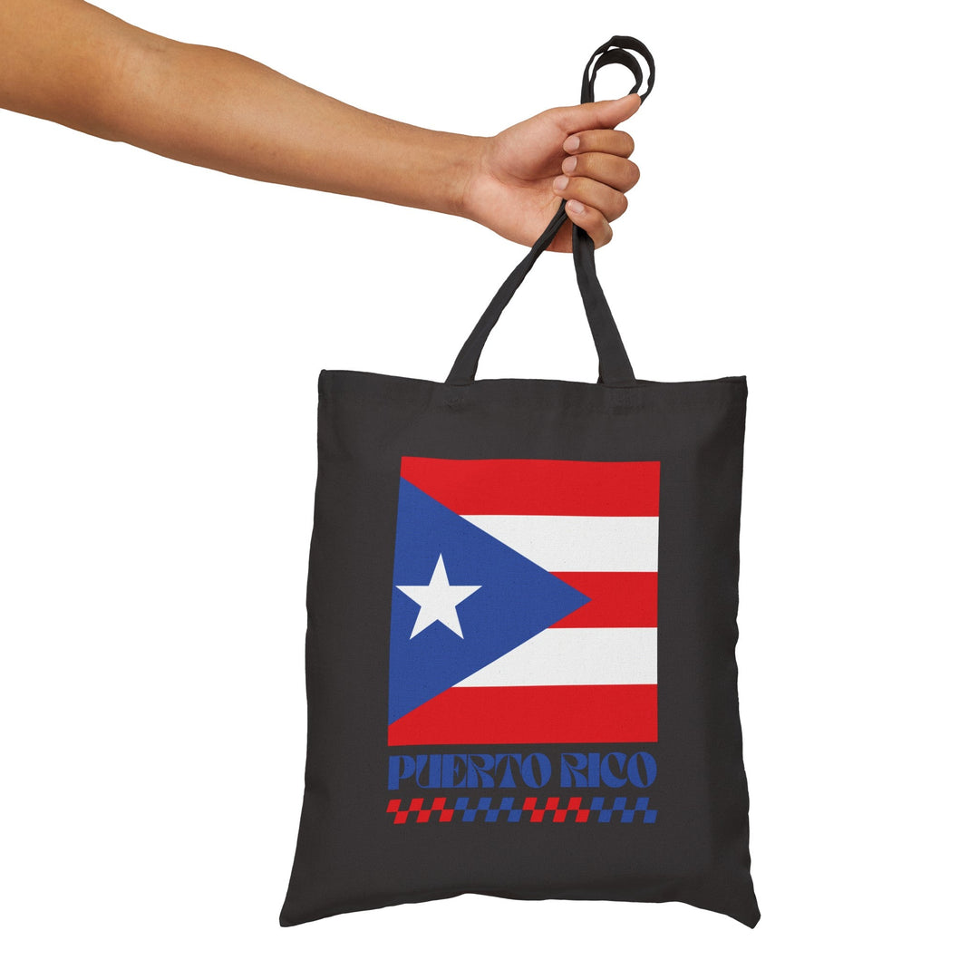 Puerto Rico Retro Print Cotton Canvas Tote Bag - Ezra's Clothing - Bags