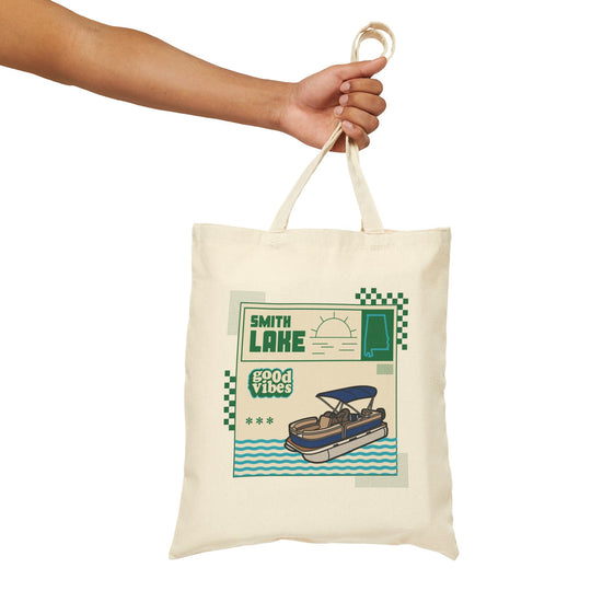 Smith Lake Good Vibes Cotton Canvas Tote Bag - Ezra's Clothing - Bags