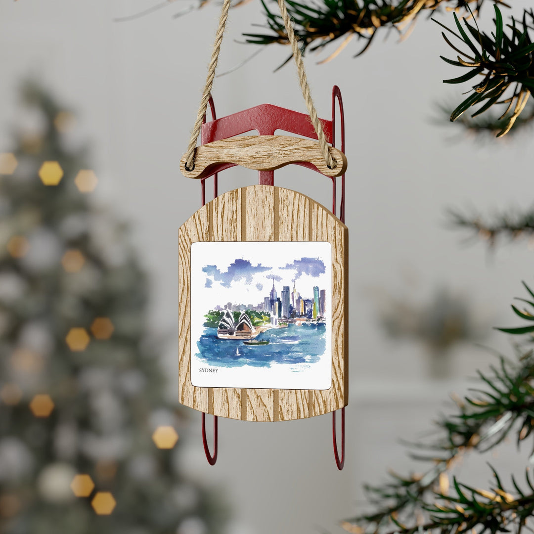 Sydney Mini Sled Ornament: Travel-Inspired Holiday Souvenir - Ezra's Clothing - Christmas Ornament