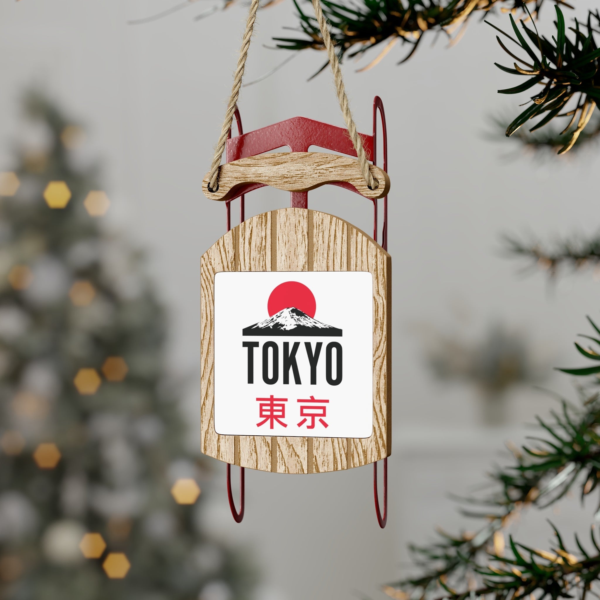 Tokyo Mini Sled Ornament: Travel-Inspired Holiday Souvenir - Ezra's Clothing - Christmas Ornament