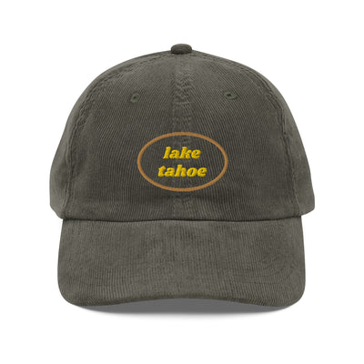Lake Tahoe Vintage Corduroy Cap Hats Ezra's Clothing Olive  