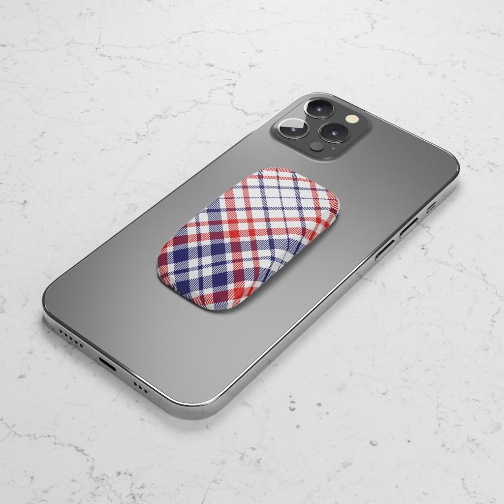American Plaid Phone Click-On Grip - Ezra's Clothing