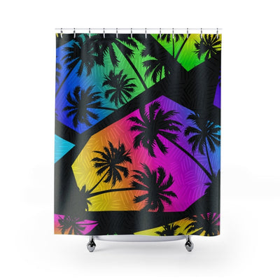 Beach Vibes Geometric Pattern Shower Curtain - Ezra's Clothing