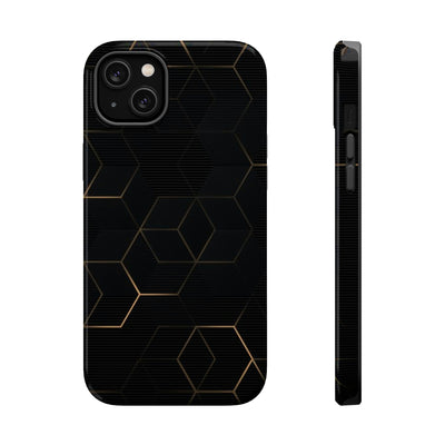 Black Gold Hexagon Case - Magnetic Back - Ezra's Clothing