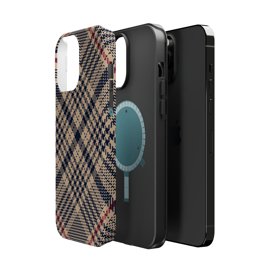 Blue Scottish Plaid Case - Magnetic Back - Ezra's Clothing - Magnetic Case