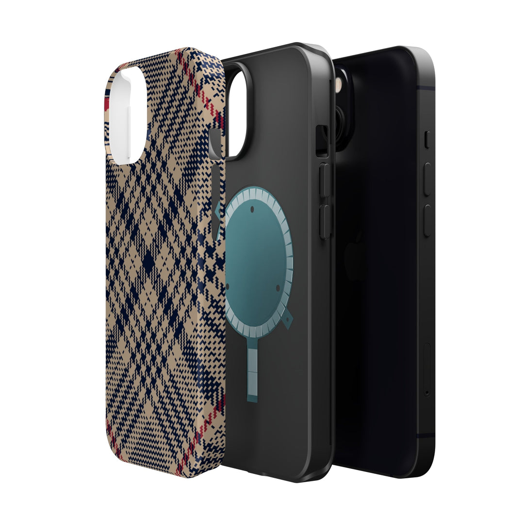 Blue Scottish Plaid Case - Magnetic Back - Ezra's Clothing - Magnetic Case