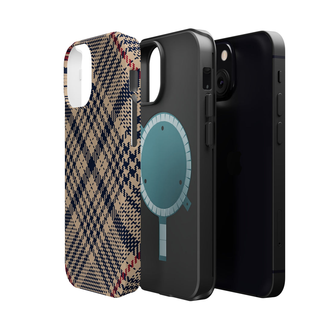 Blue Scottish Plaid Case - Magnetic Back - Ezra's Clothing - Magnetic Case