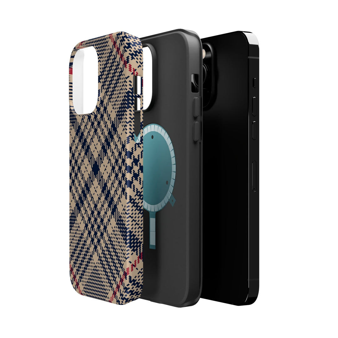 Blue Scottish Plaid Case - Magnetic Back - Ezra's Clothing - Magnetic Case