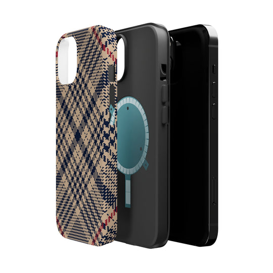 Blue Scottish Plaid Case - Magnetic Back - Ezra's Clothing - Magnetic Case