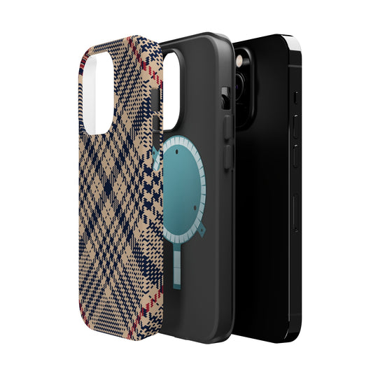 Blue Scottish Plaid Case - Magnetic Back - Ezra's Clothing - Magnetic Case