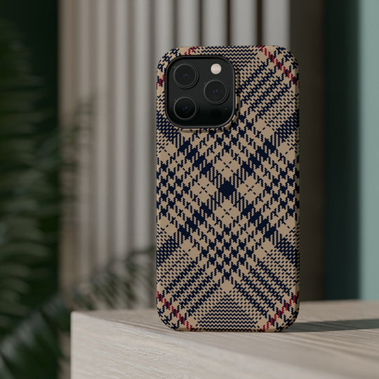 Blue Scottish Plaid Case - Magnetic Back - Ezra's Clothing - Magnetic Case