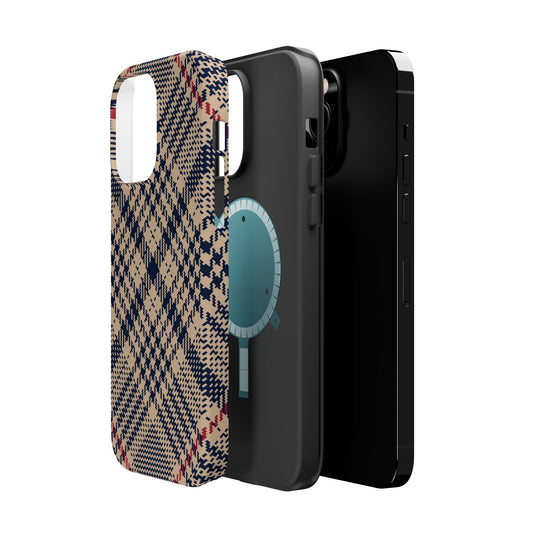 Blue Scottish Plaid Case - Magnetic Back - Ezra's Clothing - Magnetic Case