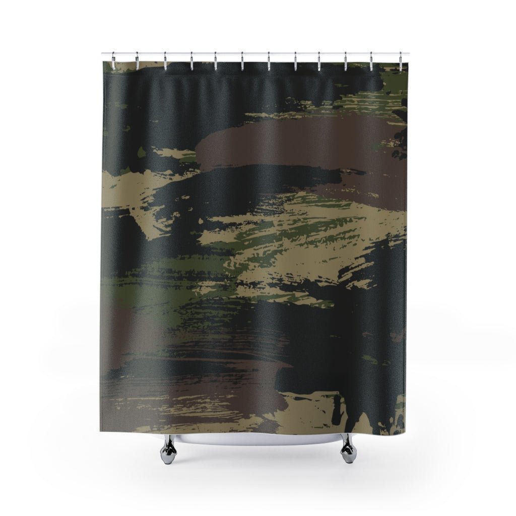 Camouflage Brushstroke Shower Curtain - Ezra's Clothing - Shower Curtains