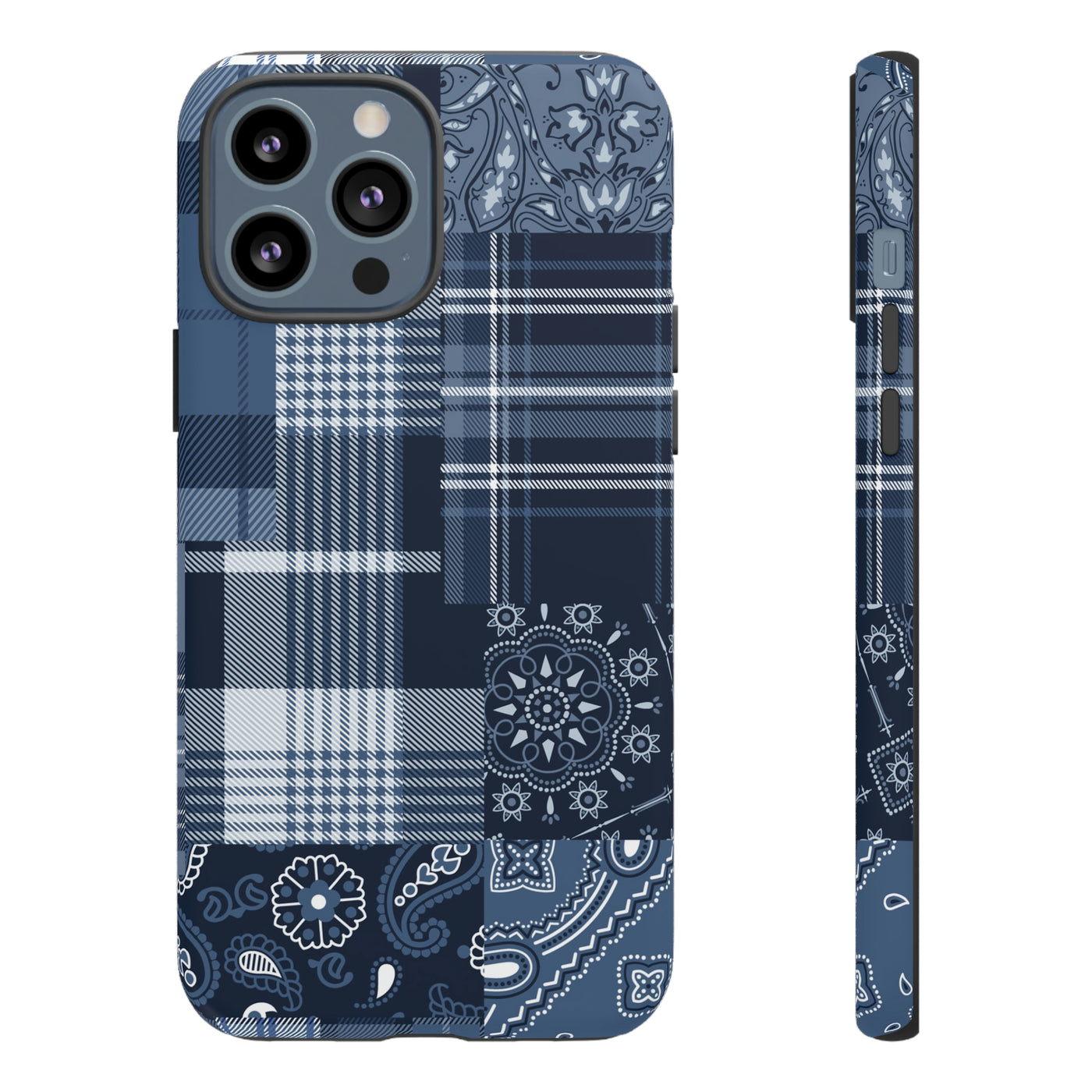 Bandana Blue Plaid Case Tough Case Ezra's Clothing iPhone 13 Pro Max Matte 