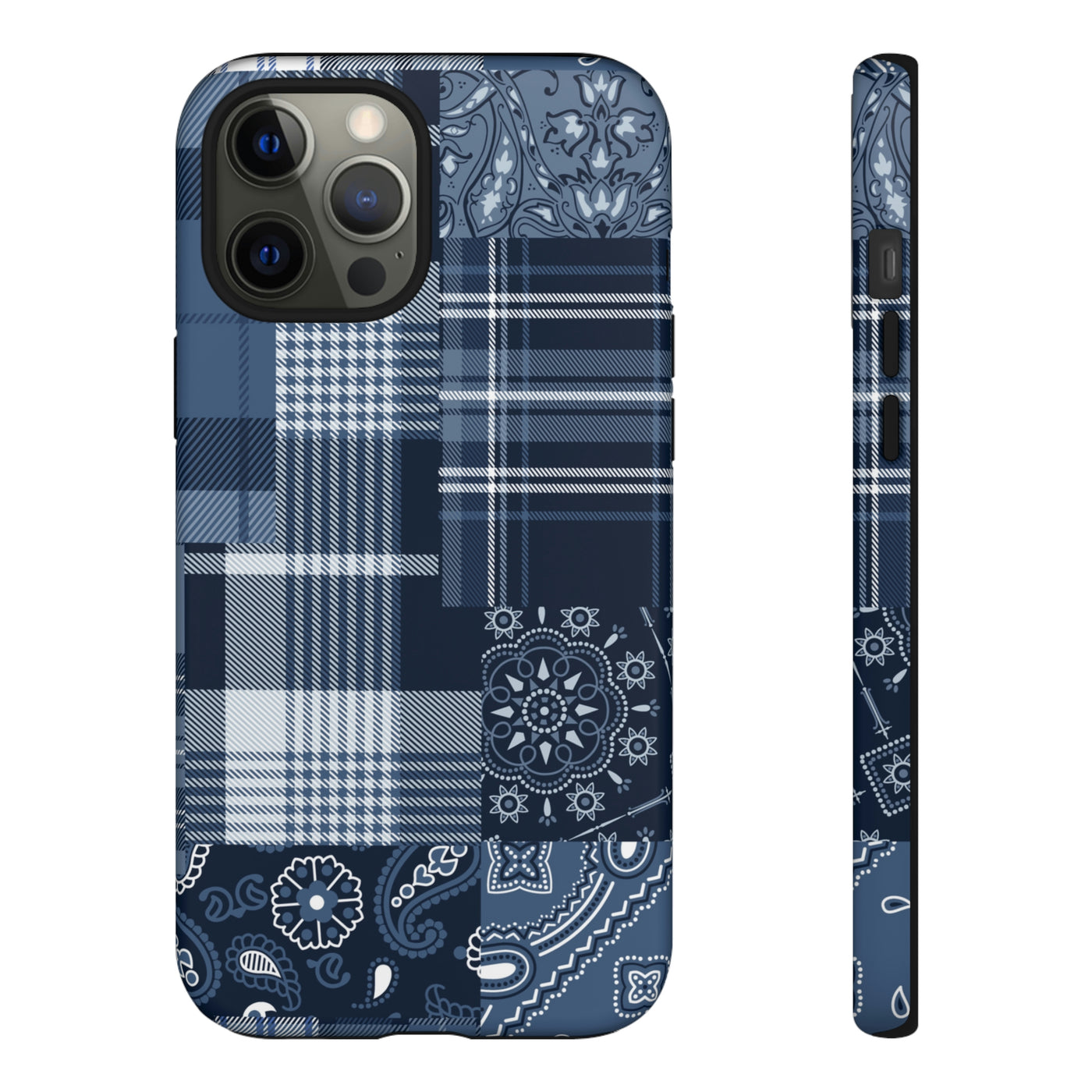 Bandana Blue Plaid Case Tough Case Ezra's Clothing iPhone 12 Pro Max Matte 