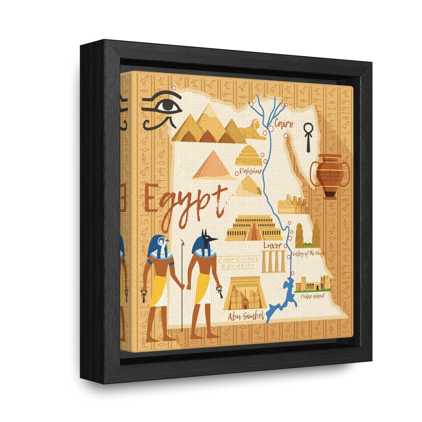 Egypt Map Framed Canvas - Ezra's Clothing