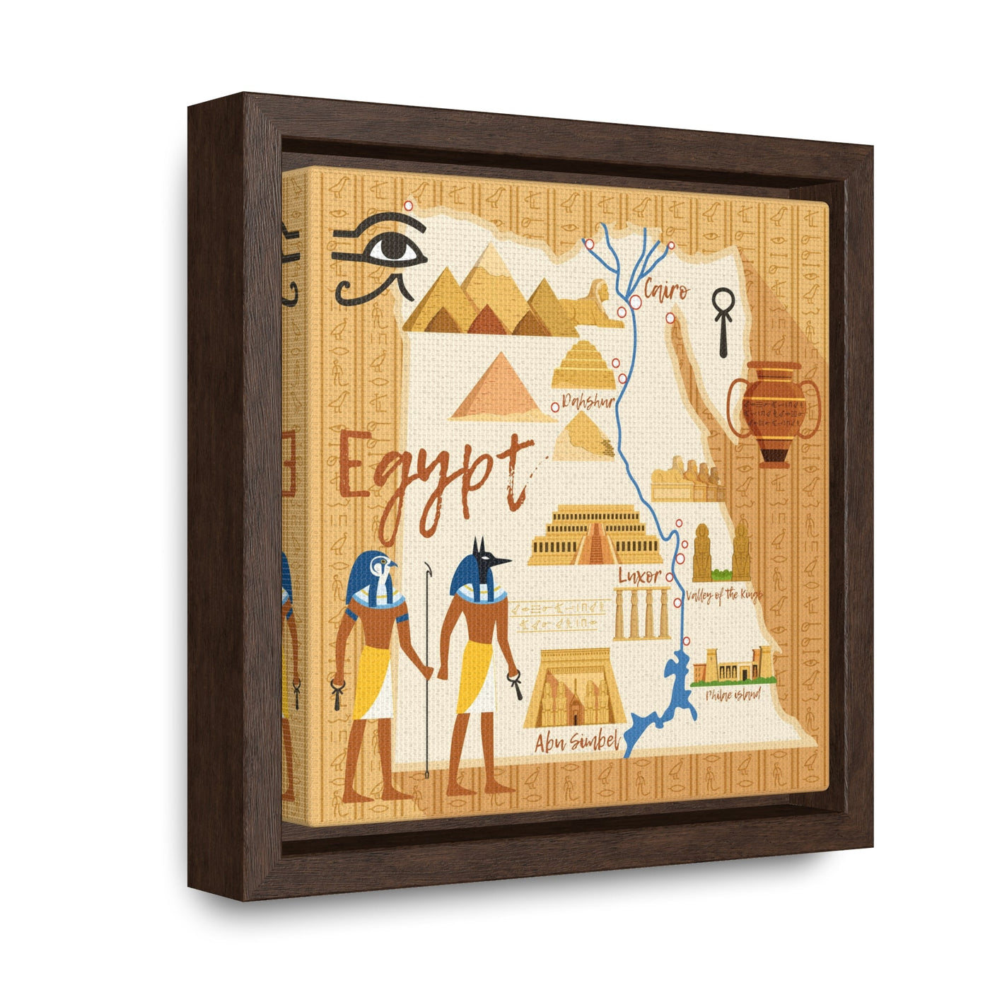 Egypt Map Framed Canvas - Ezra's Clothing