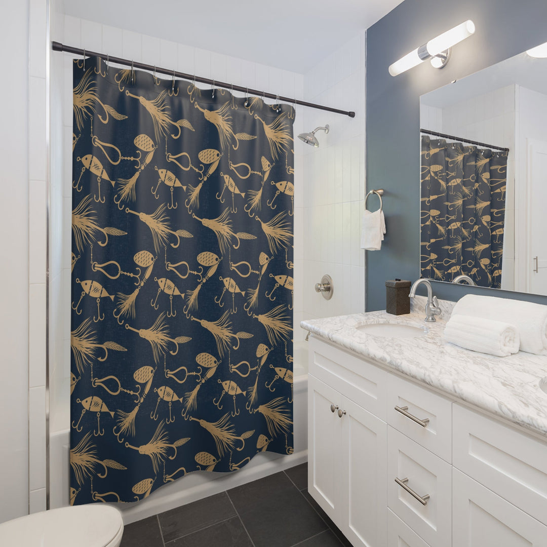 Fishing Lures Pattern Shower Curtain - Ezra's Clothing - Home Decor