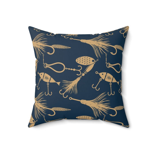 Fishing Lures Pattern Throw Pillow - Ezra's Clothing - Pillows