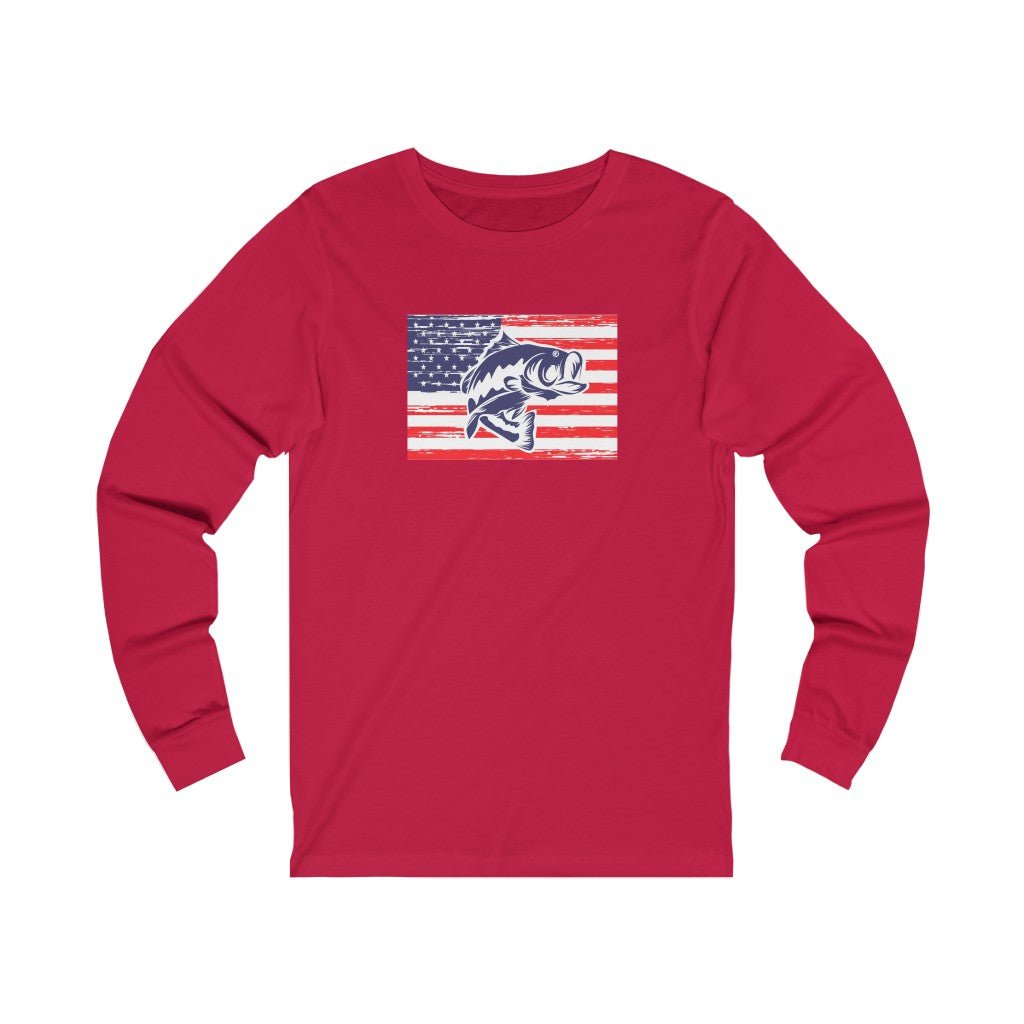 Fishing the USA T-Shirt - Long Sleeve - Ezra's Clothing - Long-sleeve
