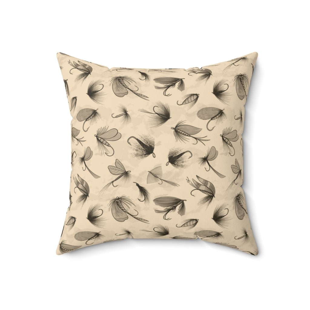 Fly Fishing Pattern Throw Pillow - Ezra's Clothing - Pillows