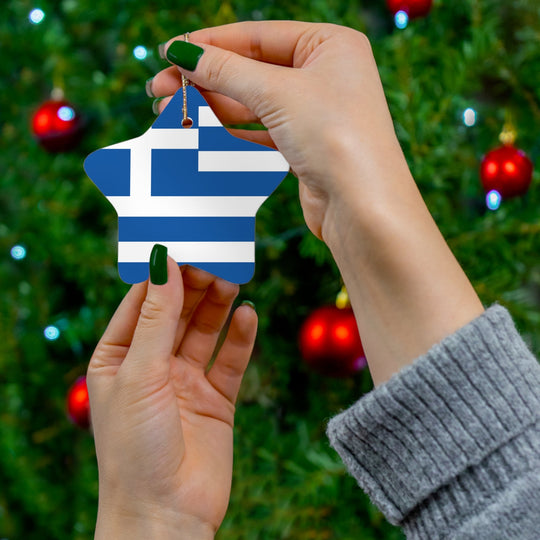 Greece Ceramic Ornament - Ezra's Clothing - Christmas Ornament