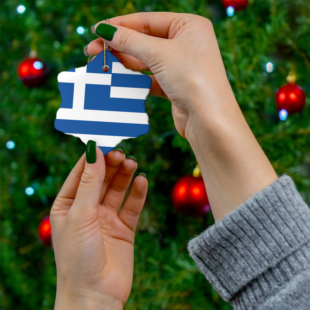 Greece Ceramic Ornament - Ezra's Clothing - Christmas Ornament