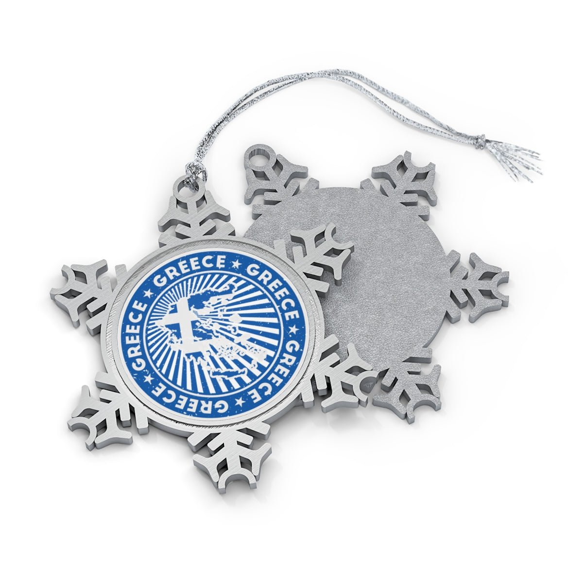 Greece Snowflake Ornament - Ezra's Clothing