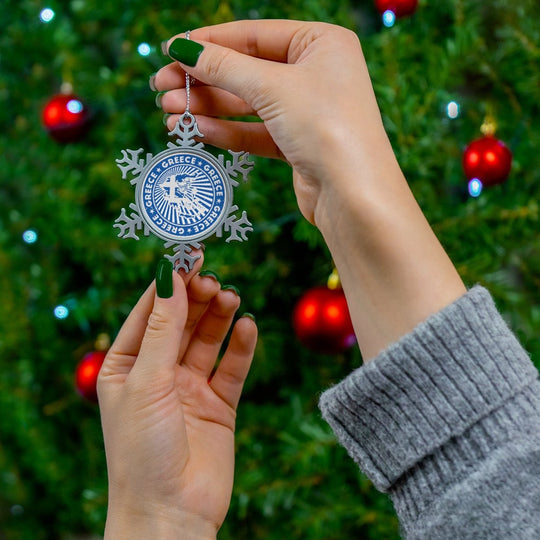 Greece Snowflake Ornament - Ezra's Clothing - Christmas Ornament