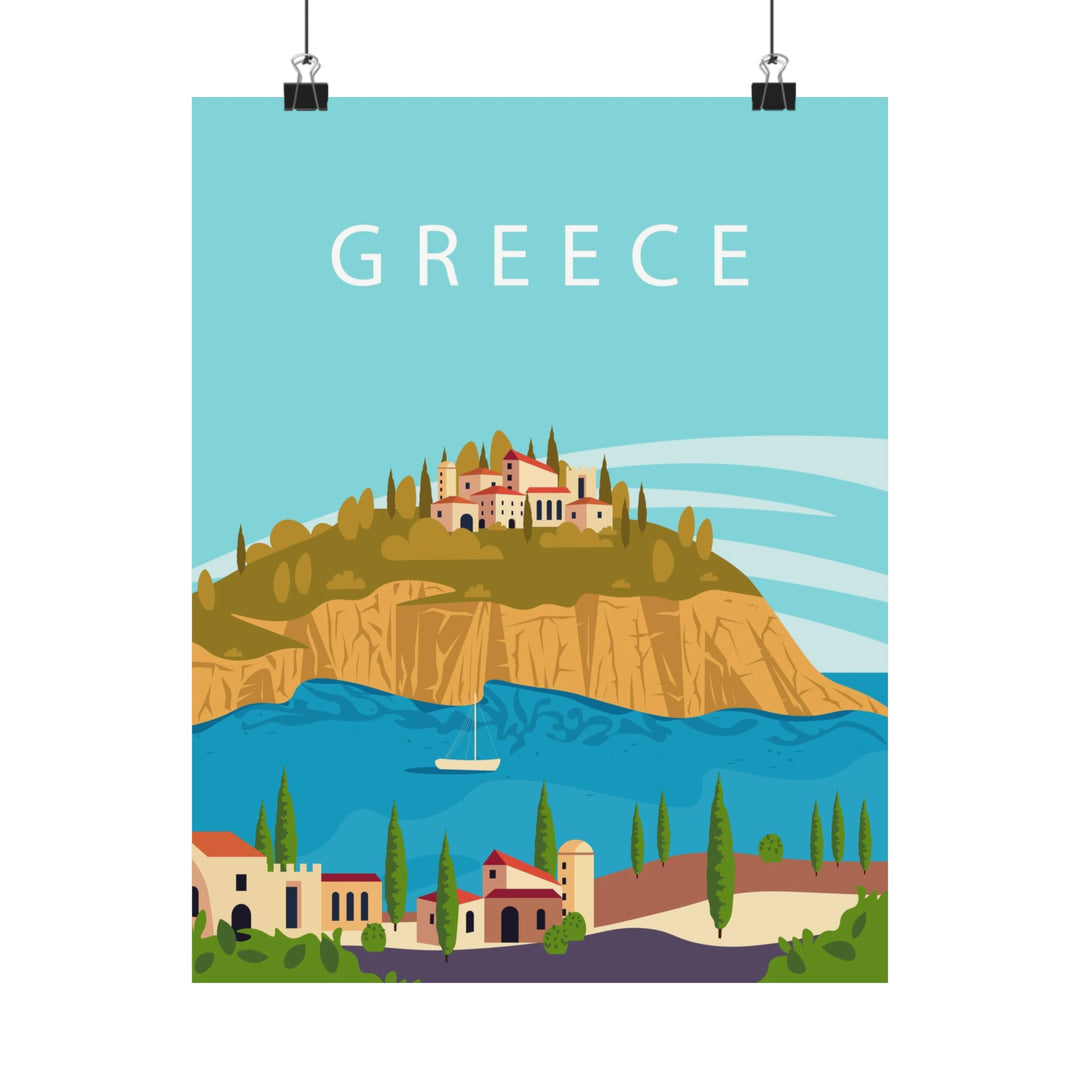 Greece Travel Poster - Ezra's Clothing - Poster