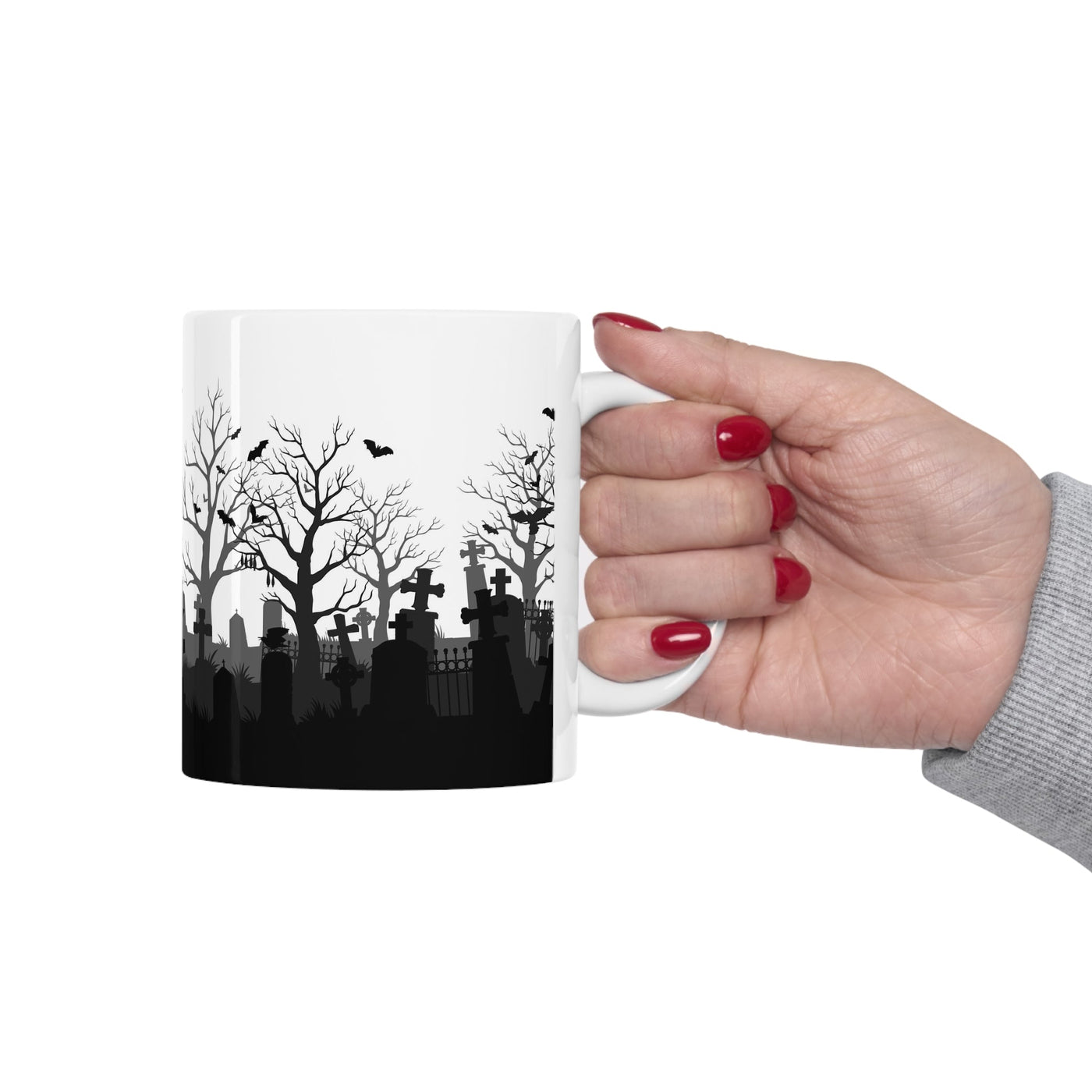 Halloween Silhouette Cemetery Coffee Mug - Ezra's Clothing
