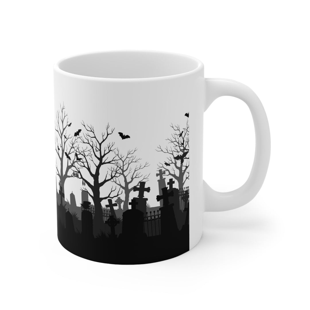Halloween Silhouette Cemetery Coffee Mug - Ezra's Clothing - Mug