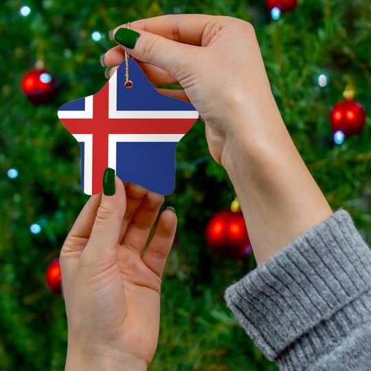 Iceland Ceramic Ornament - Ezra's Clothing - Christmas Ornament