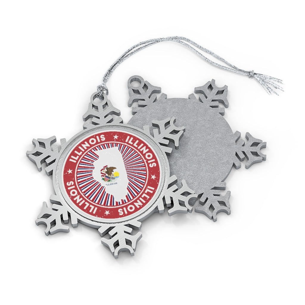 Illinois Snowflake Ornament - Ezra's Clothing - Christmas Ornament