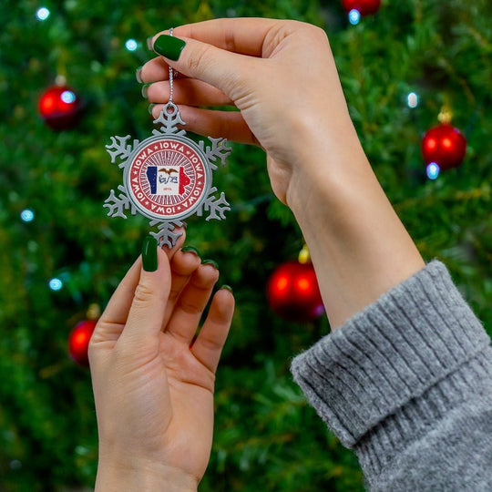Iowa Snowflake Ornament - Ezra's Clothing - Christmas Ornament