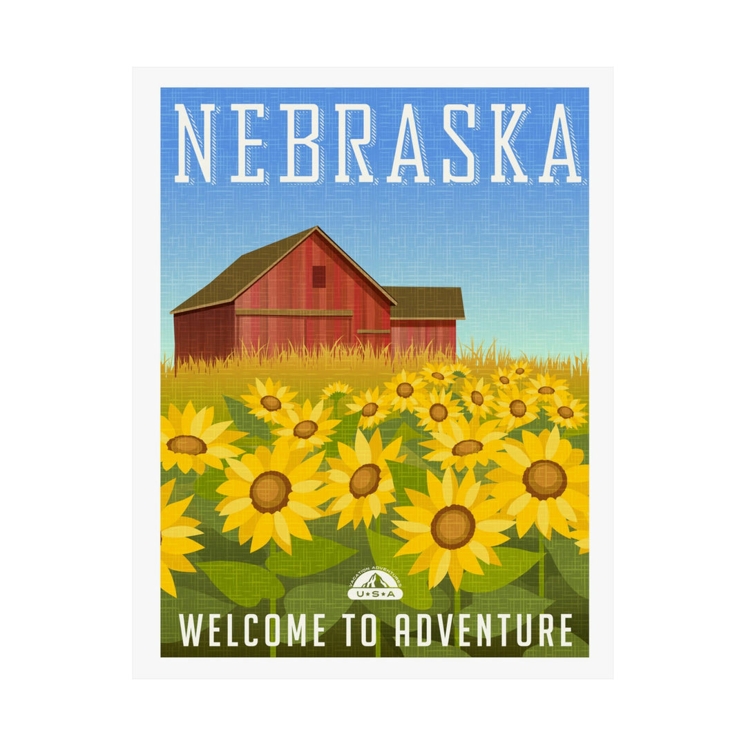 Nebraska Travel Poster - Ezra's Clothing - Poster